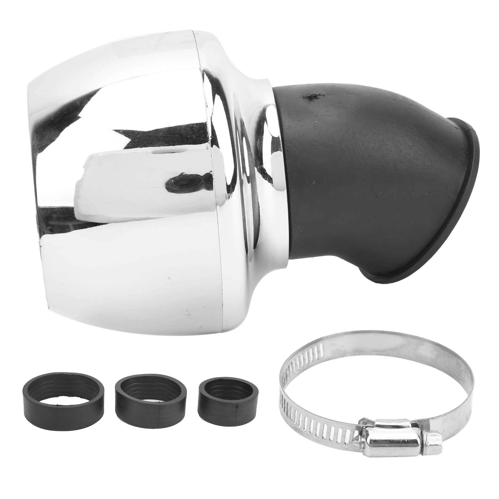 High Efficiency 48mm/1.9in Universal Air Filter with Flange Clamp Adapter - Compatible with Motorcycle, Dirt Bike & ATV - Improves Engine Performance & Airflow for Off-Road Adventures