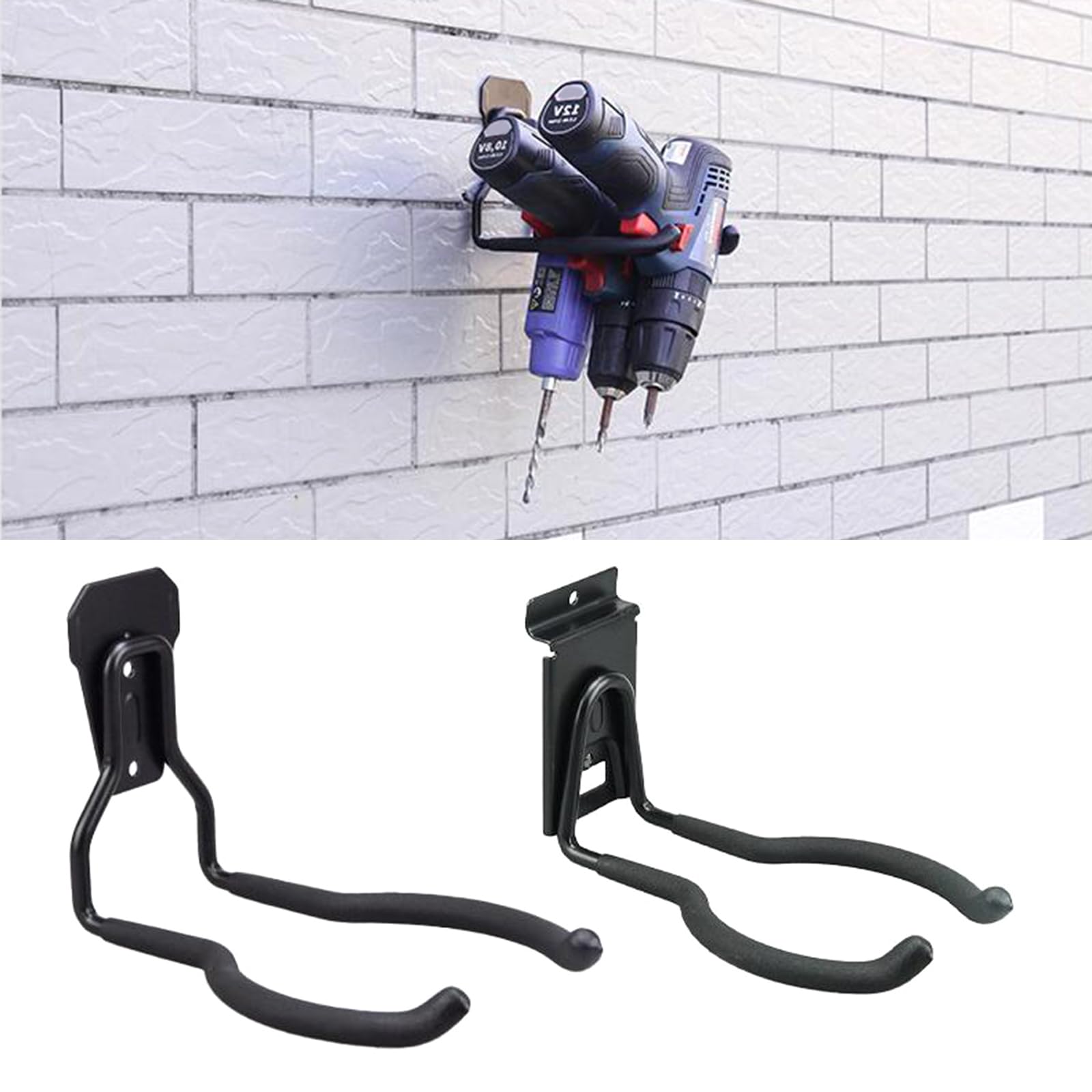 Heavy Duty Metal Garden Tool Hangers - Wall Mounted Storage Hooks for Garage & Shed Organization - Perfect for Hanging Strimmers, Rakes, Shovels & Outdoor Equipment