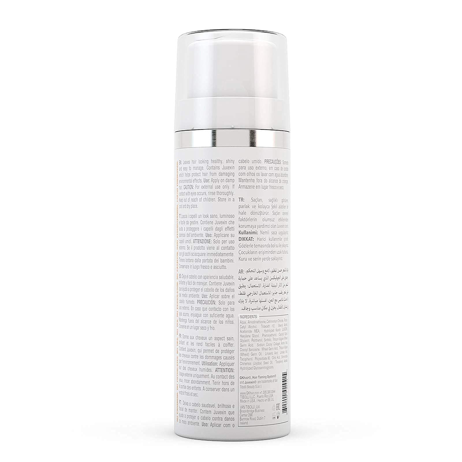 GK HAIR Global Keratin Leave-In Conditioner Cream 130ml - Detangling, Smoothing & Strengthening Treatment with Argan Oil for Moisturized Hair | Perfect for Daily Use, Post-Wash Care & Heat Styling Protection