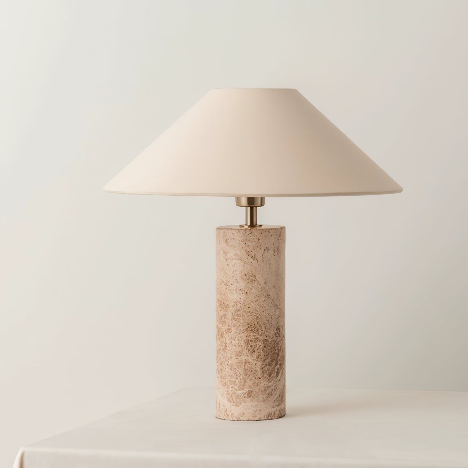 Alba Stone Table Lamp - Modern Decorative Bedside Lighting for Living Room, Bedroom & Office - Dimmable LED Desk Lamp with Natural Stone Base