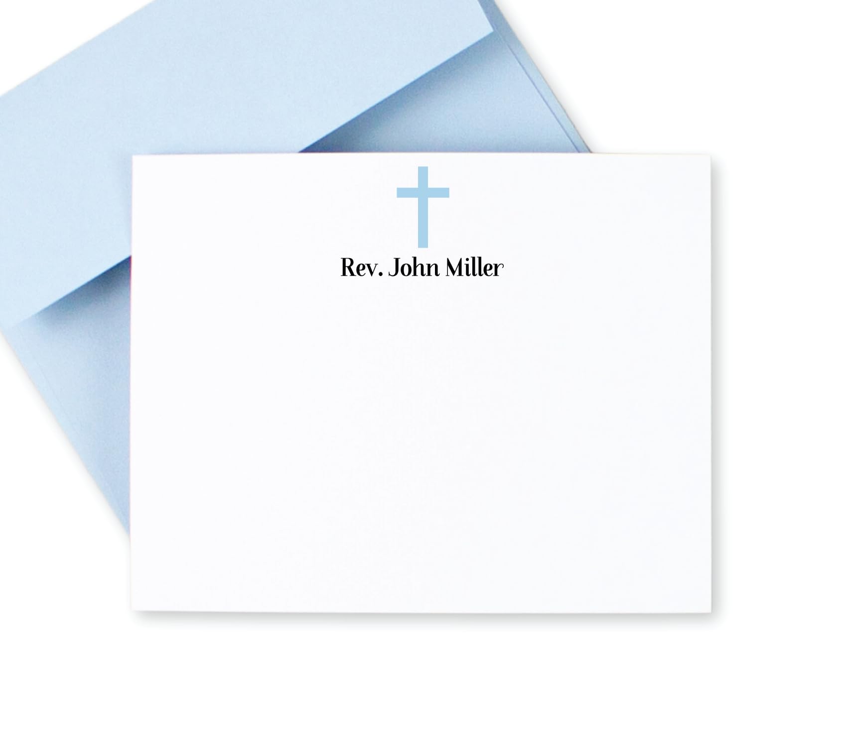 Personalized Christian Stationery Sets for Kids - A2 Flat Cards with Cross Design | Choose Quantity & Colors | Religious Thank You Cards for Men, Women & Girls | Perfect for Baptism, First Communion, Bible Study & Church Events