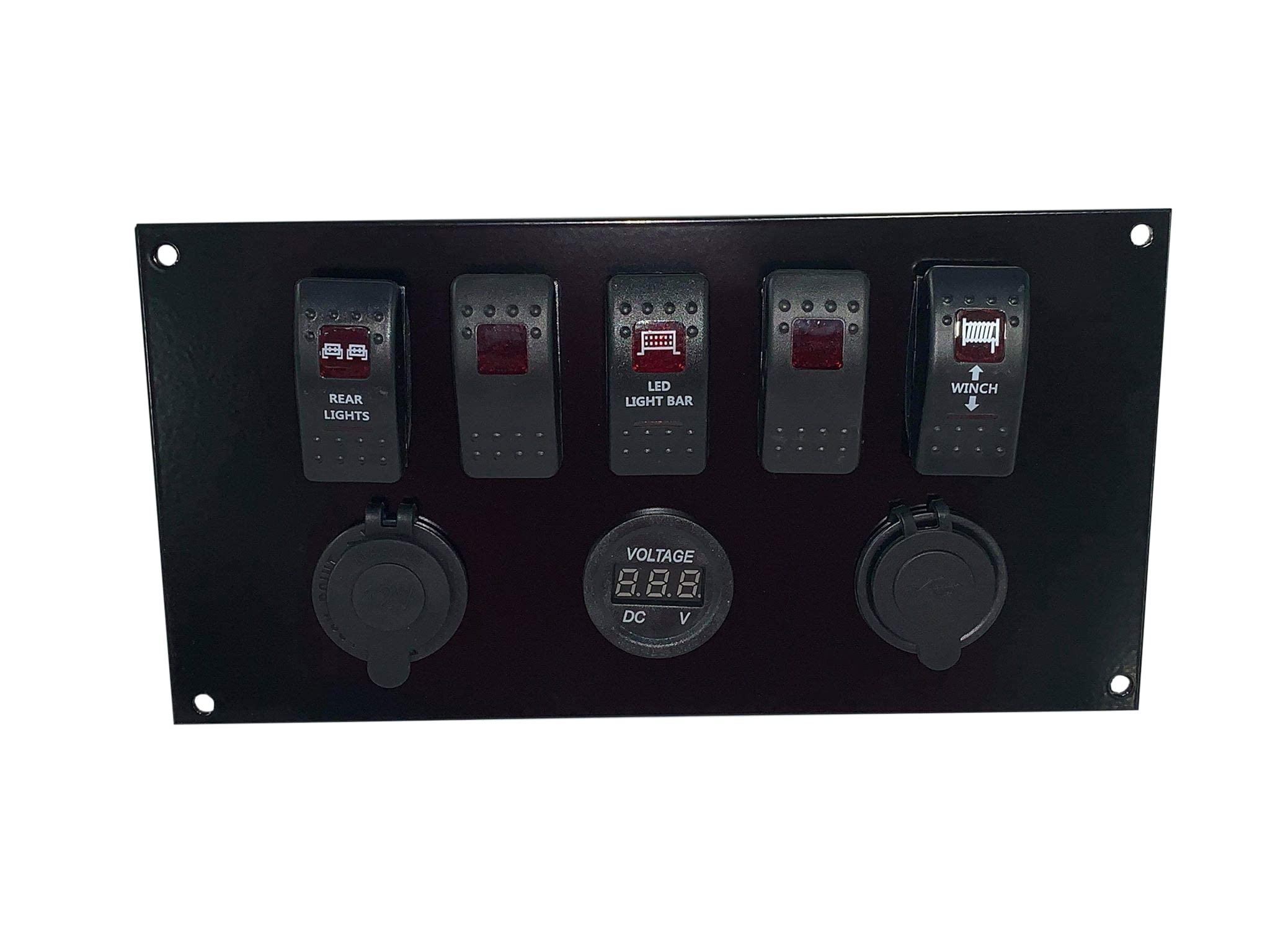 Honda Pioneer 1000 Switch Plate with Winch, Rear Lights & Light Bar - Includes Voltmeter | Perfect for Off-Roading, Hunting & Utility Work