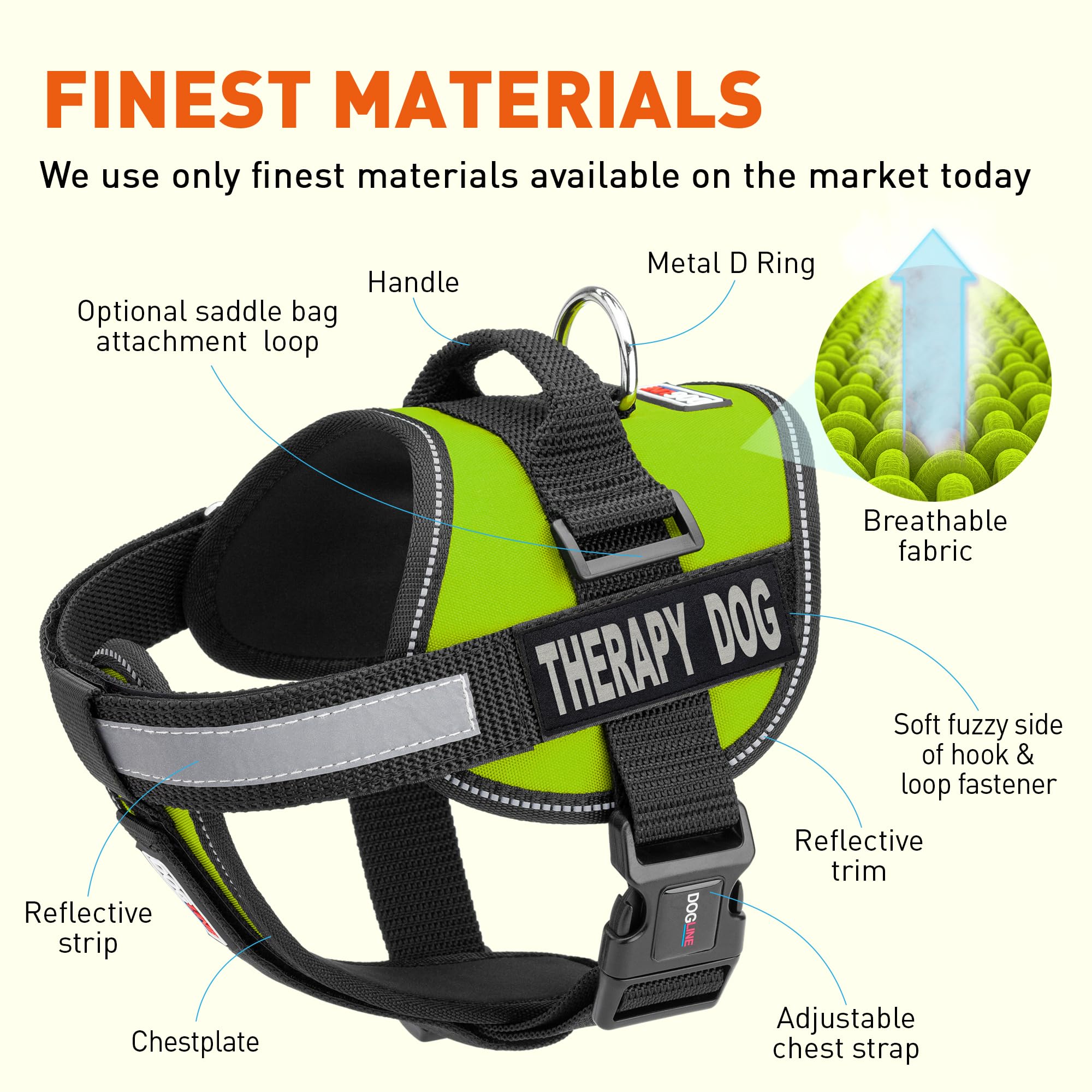 Dogline Adjustable Vest Harness for Small Dogs (15-19