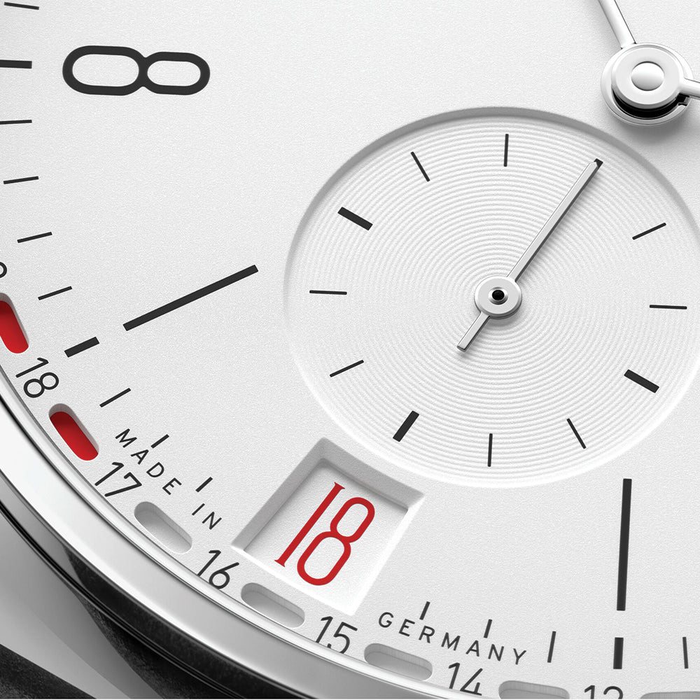 NOMOS Tangente 2Date 37.5mm Silver Dial Leather Strap Watch - Minimalist German Design for Business & Formal Occasions