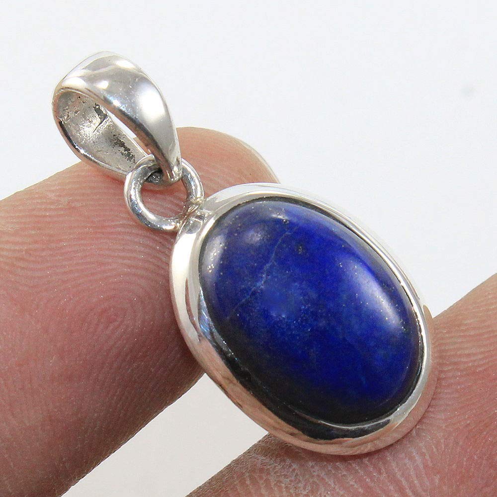 Lapis Lazuli Gemstone Pendant Necklace - 925 Sterling Silver Bohemian Jewelry for Women, Spiritual Healing Crystal Gift for Birthday, Christmas & New Year Eve - Perfect for Meditation, Yoga & Boho Fashion