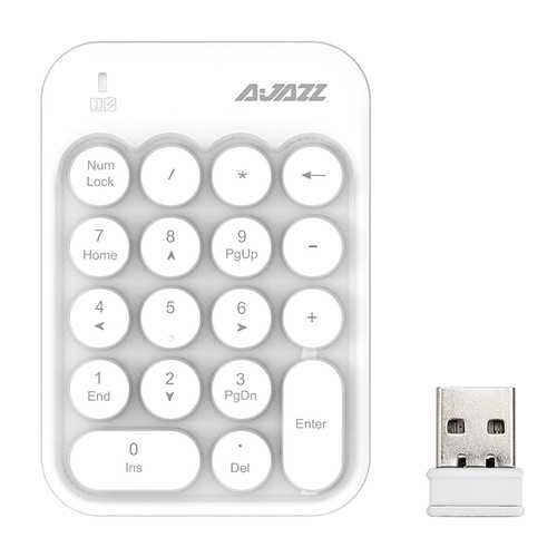 AJazz AK18 2.4GHz Wireless Numeric Keypad - Compact Mini Number Pad Keyboard for Laptop, PC & Desktop - Perfect for Accounting, Data Entry & Office Work