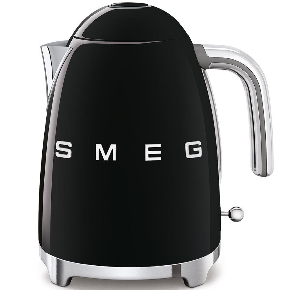 Smeg Standard Kettle 2400W 7 Cups Stainless Steel Black - Fast Boiling Electric Kettle for Home & Office Use
