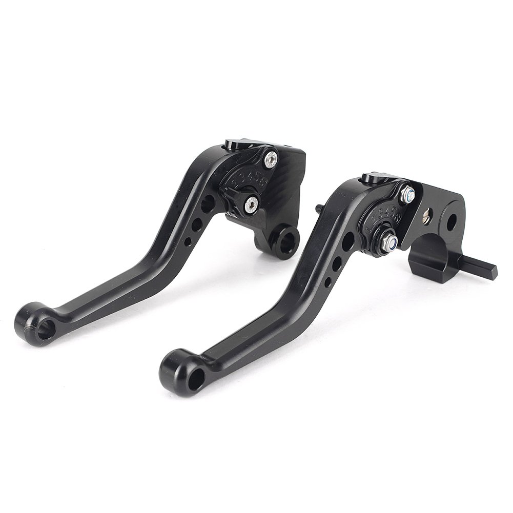 High Performance Short Brake Clutch Levers for Kawasaki ZX10R (2006-2012) | ZX6R (2007-2013) | Z750R (2011-2012) - Black CNC Aluminum - Perfect for Racing & Street Riding