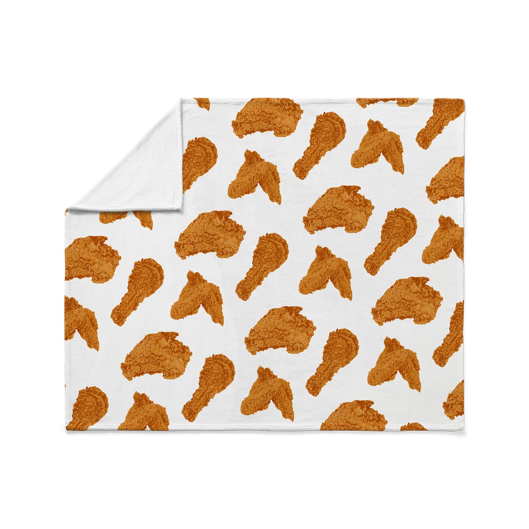 Fried Chicken Throw Blanket - Super Soft Fleece Plush Blanket 60x50 Inches - Cozy Couch Blanket for Movie Nights & Home Decor
