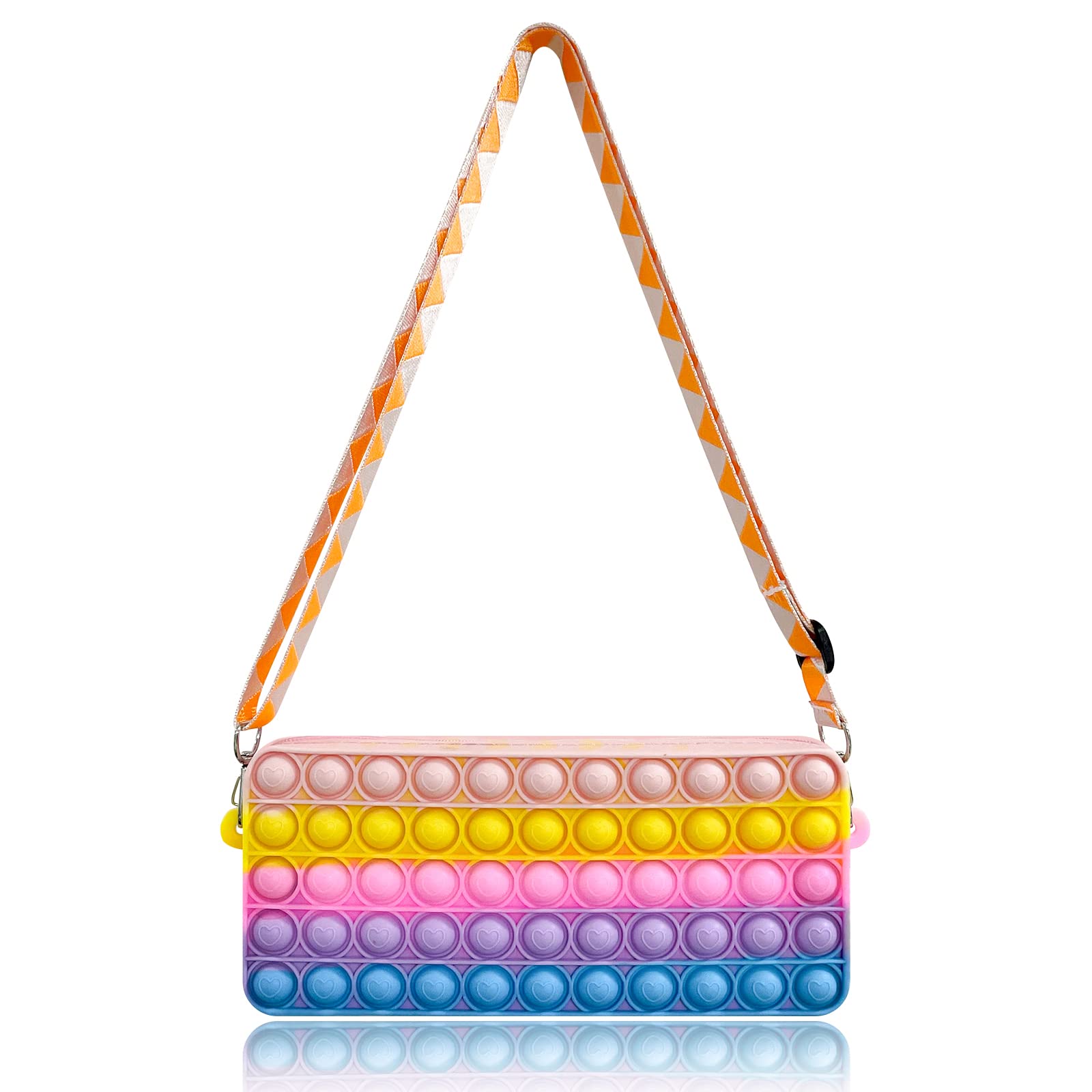 Rainbow Popper Shoulder Bag for Girls - Sensory Fidget Toy Purse, Crossbody Bag for Kids 8-12 | Back to School, Birthday Party Favors & Stress Relief Gift | Perfect for School, Travel & Sensory Play