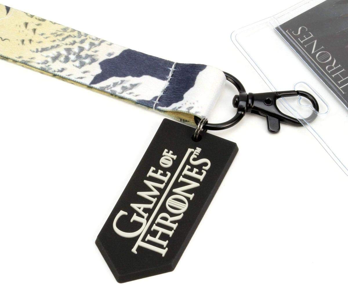 Game of Thrones Lanyard Gift Set - Iron Throne, Lannister, Stark & Targaryen House Badges | Perfect for Conventions, Cosplay, ID Cards & Keychains