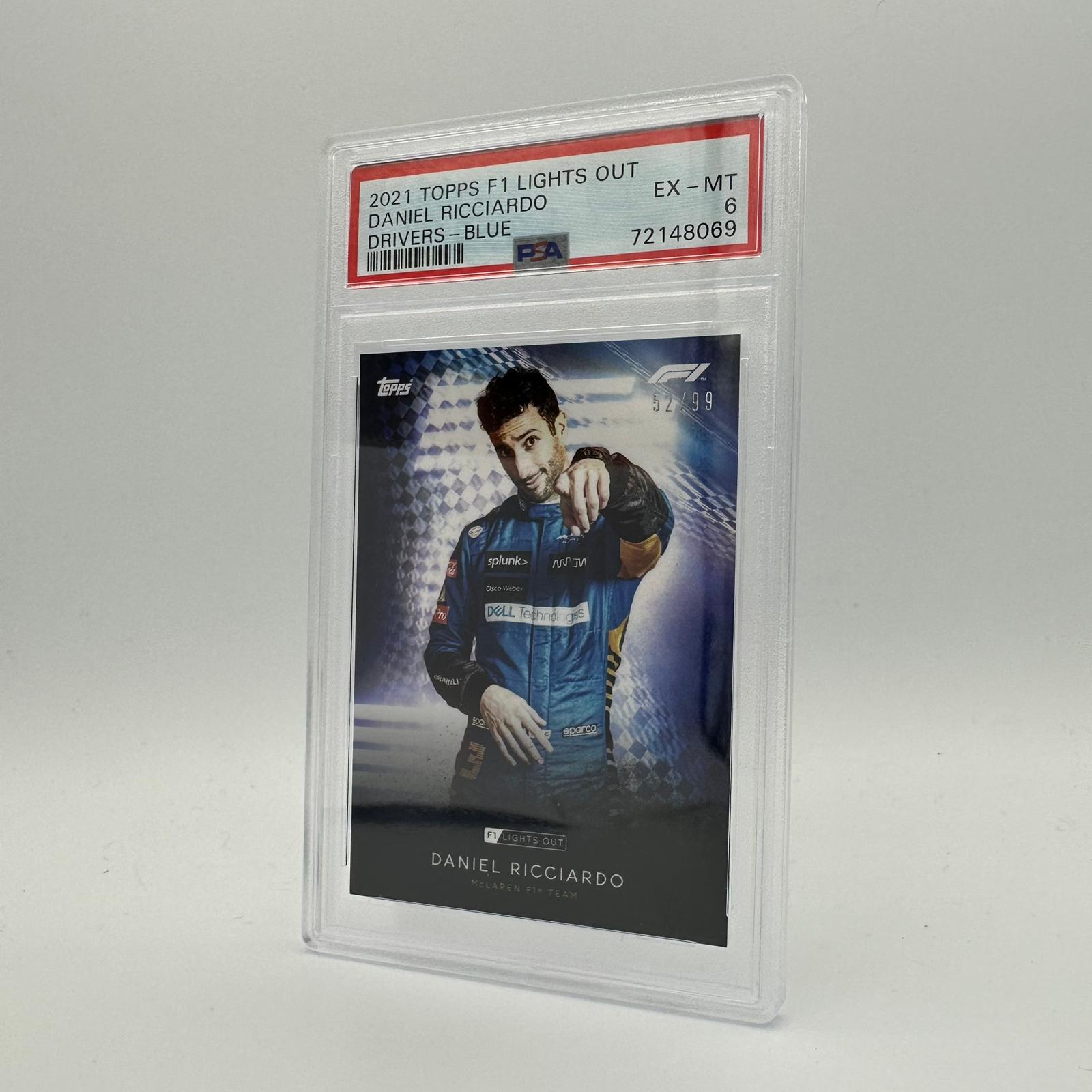 PSA 6 Graded 52/99 Daniel Ricciardo Blue Parallel Racing Card - Perfect for Collectors, Fans, and Sports Memorabilia Displays
