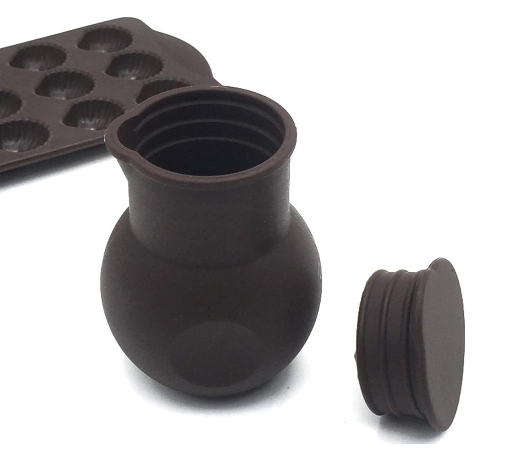 3-Piece Silicone Chocolate Melting Pot Set - Microwave Safe Butter & Sauce Warmer - Baking & Candy Making Pouring Tools (Black) - Perfect for DIY Desserts, Cake Decorating & Hot Chocolate Preparation