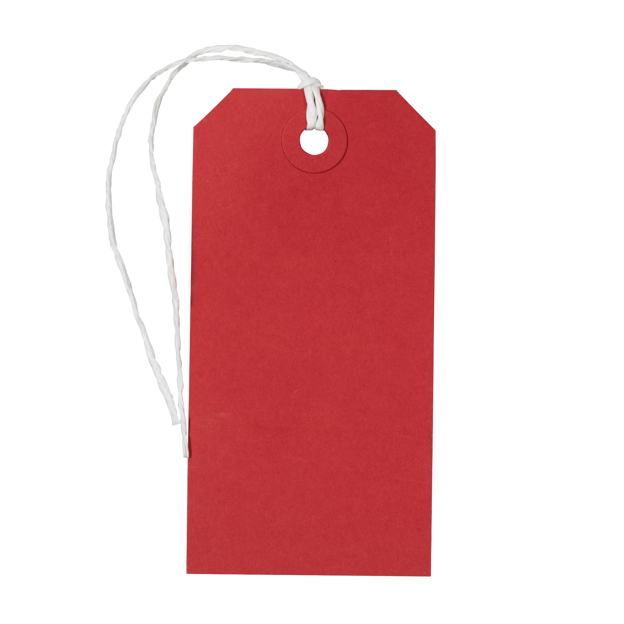 JAM PAPER Red Gift Tags with String - Medium Size 4 3/4