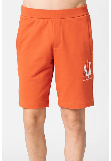 Armani Exchange Men's Orange Shorts with Triple Pockets - Casual Summer Shorts for Beach, Gym, and Outdoor Activities