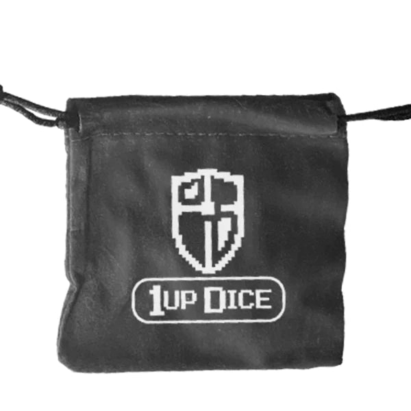 1UP Dice Polyhedral Set: Radiant Shield Silver Edition - 7-Piece RPG Dice for Dungeons & Dragons, Pathfinder, MTG - Perfect for Tabletop Gaming, Collectors & Gift Giving