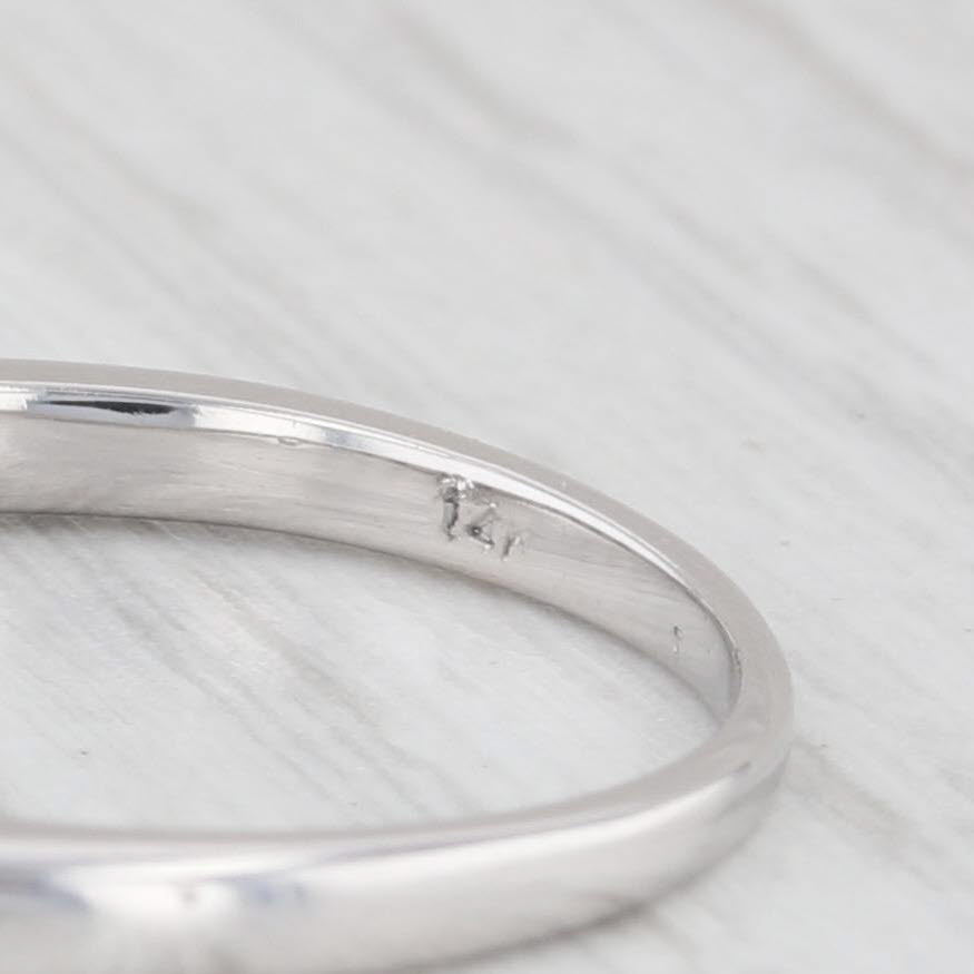0.20ctw Diamond Wedding Band Ring - 14k White Gold Size 6.5 - Elegant Contoured Design for Bridal, Anniversary & Special Occasion Jewelry Gifts