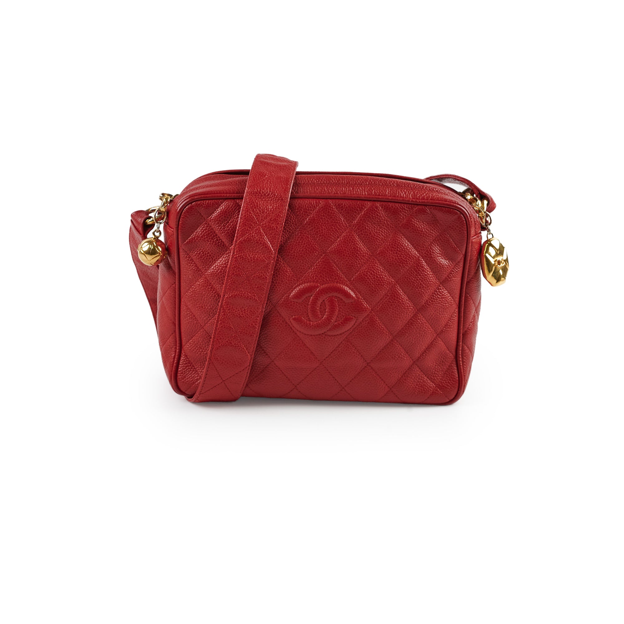 Chanel Camera Red Caviar Leather Crossbody Bag - Series 2 | Luxury Designer Handbag for Women | Perfect for Date Night, Parties & Special Occasions
