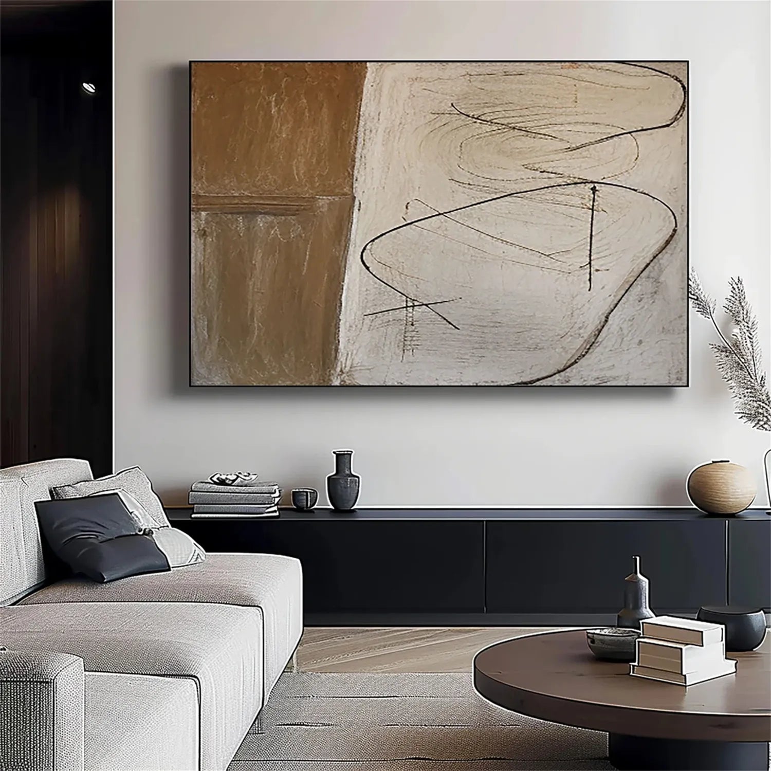 Abstract Painting #AB 177 - Modern Wall Art for Living Room, Bedroom & Office Decor - Handmade Canvas Artwork