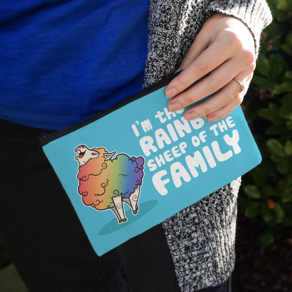 Rainbow Sheep Family Pride Makeup Bag - Waterproof Cosmetic Organizer Pouch for LGBTQ+ Travel & Storage | Perfect for Pride Events, Travel, and Daily Makeup Organization