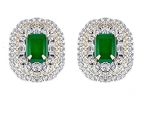 Luxury Emerald Inspired Earrings for Women - S925 Sterling Silver High Imitation Green Gemstone Jewelry - Perfect Anniversary Gift & Birthday Present for Her - Elegant for Parties, Weddings & Special Occasions