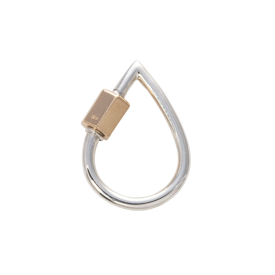 Marla Aaron Sterling Silver & 14K Gold Drop Lock Necklace - Elegant Layering Jewelry for Women, Perfect for Everyday Wear & Special Occasions