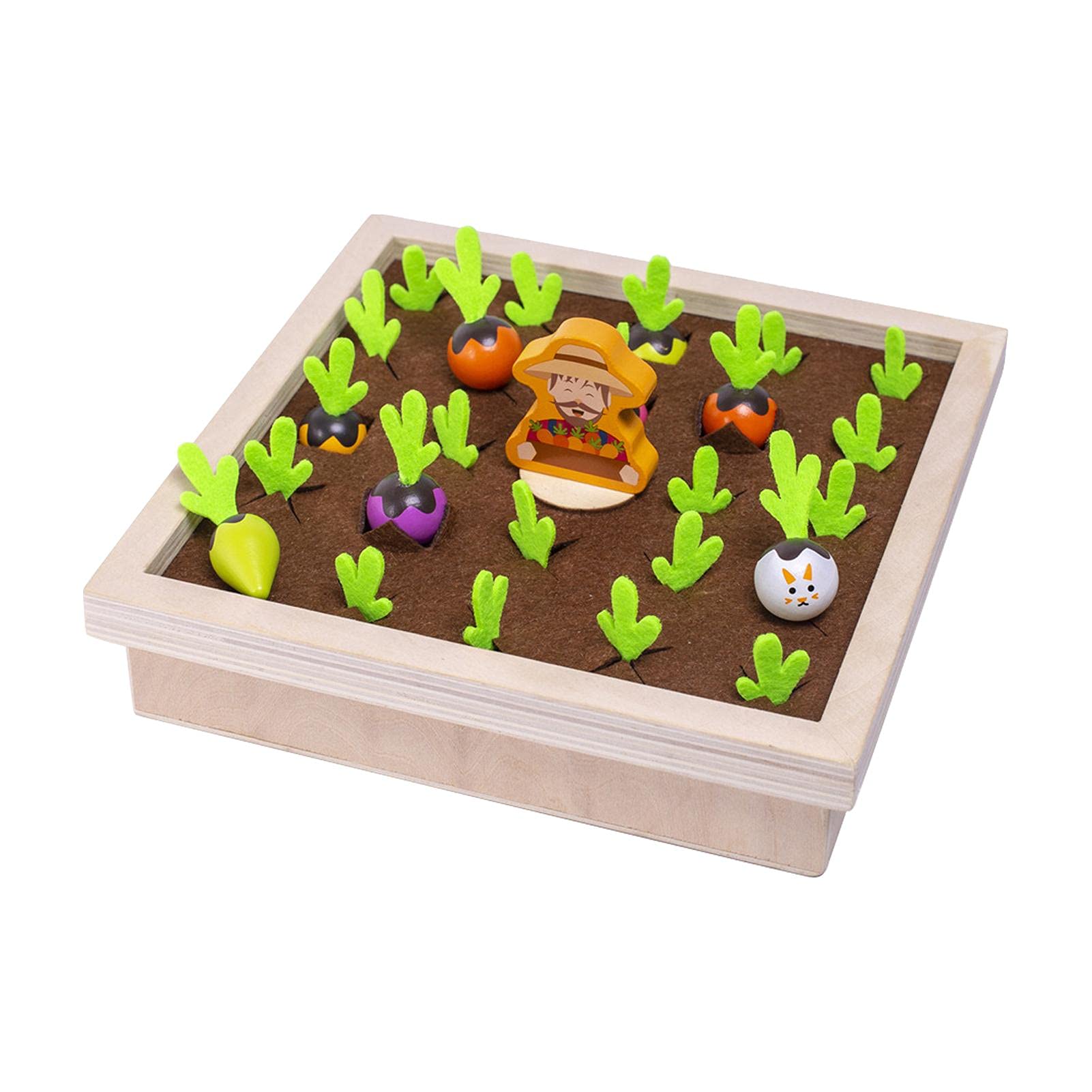 Montessori Wooden Farm Toy - Carrot Harvest Game for Kids, Educational Gift for Preschool Learning & Sorting Skills