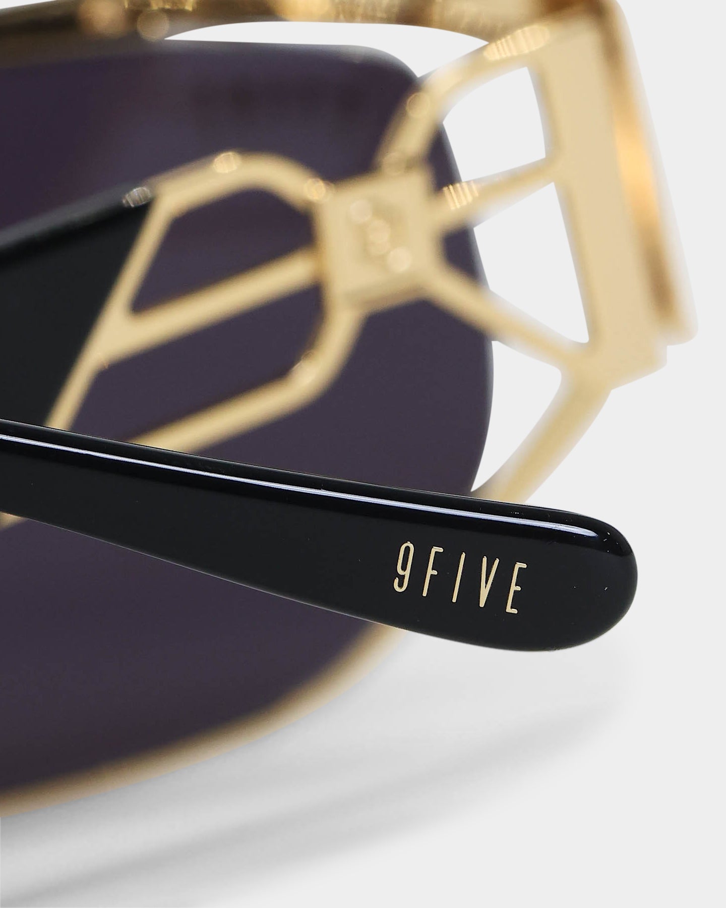 9FIVE The Cross Sunglasses for Men & Women - Polarized Black/Gold Aviator Style - Perfect for Driving, Beach & Outdoor Activities