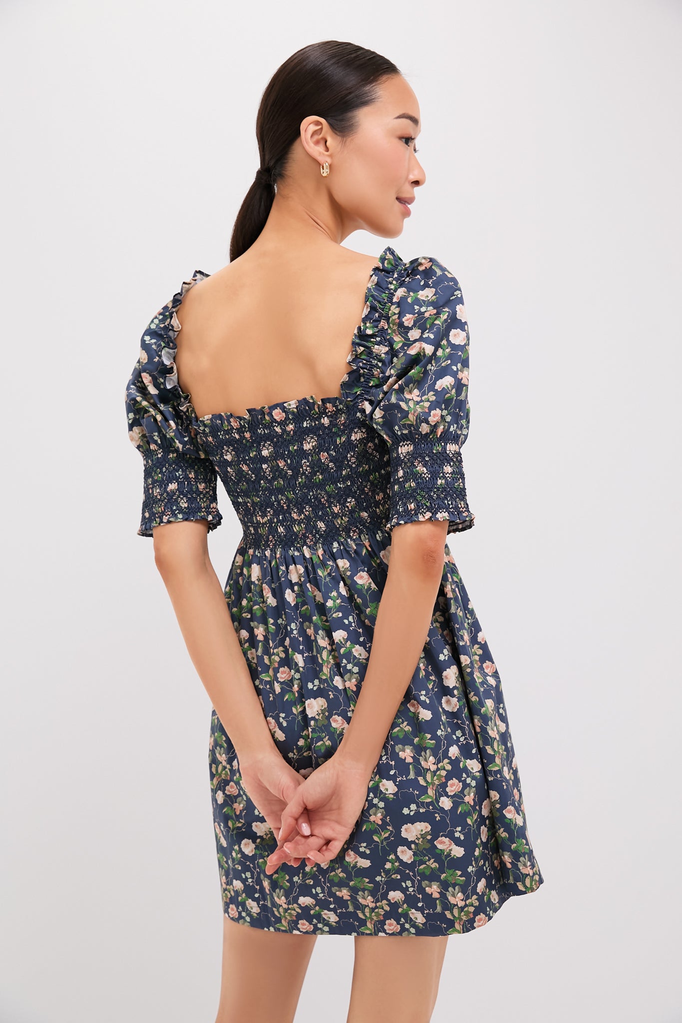 Bluebonnet Navy Lila Nap Dress - Women's Floral Print Summer Dress for Casual Wear, Beach Outings, and Relaxing at Home