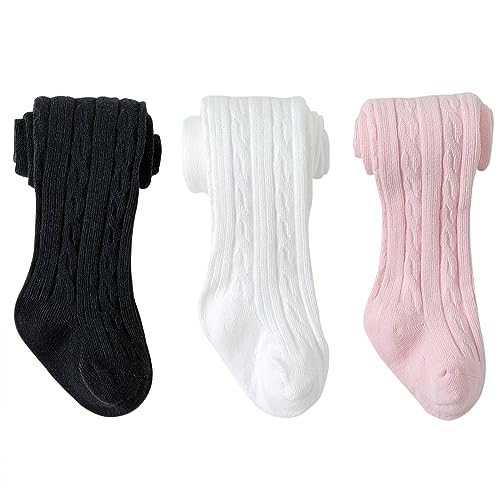 3 Pack, Black+ivory White+pink