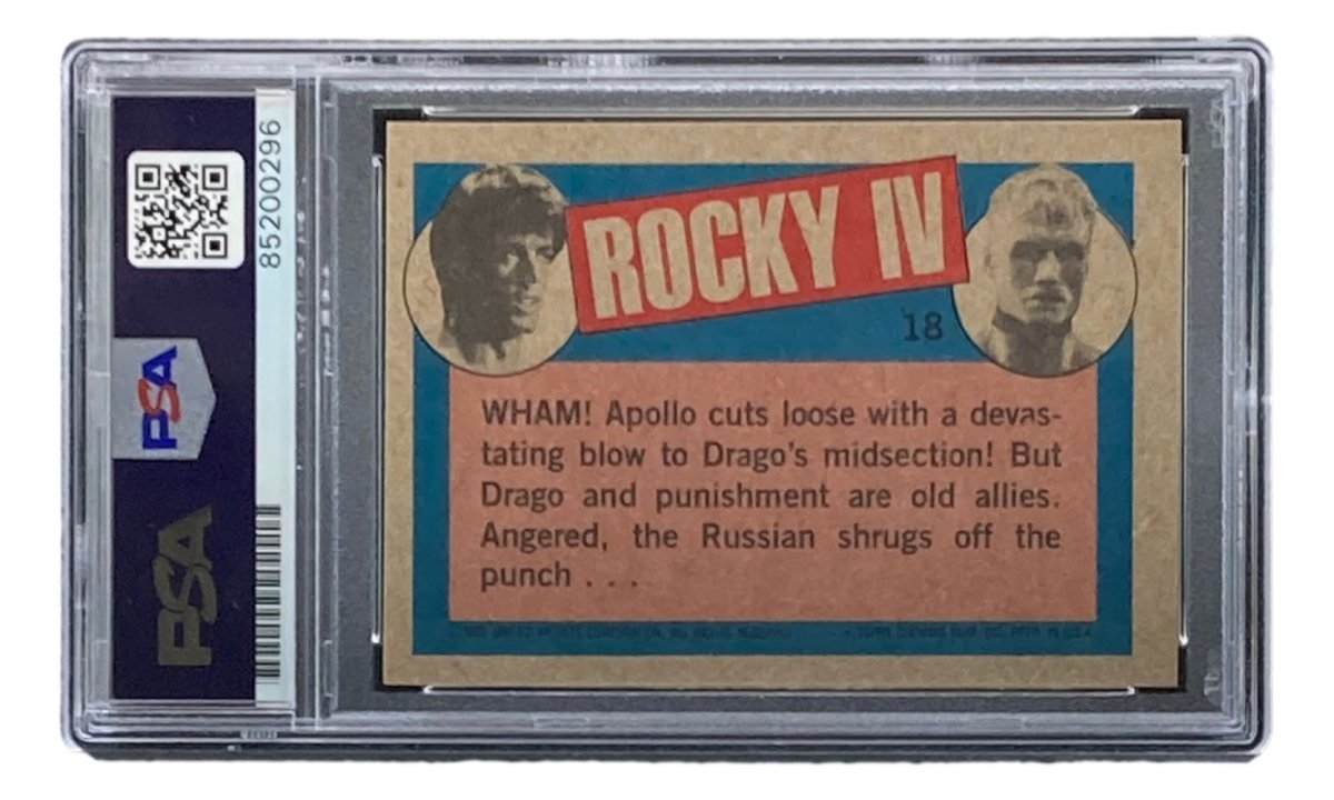 Dolph Lundgren Autographed 1985 Topps #18 Rocky IV Ivan Drago Trading Card - PSA/DNA Certified - Perfect for Movie Memorabilia Collectors & Boxing Fans