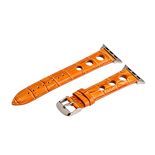 38mm Orange Croco 3 Hole Bands