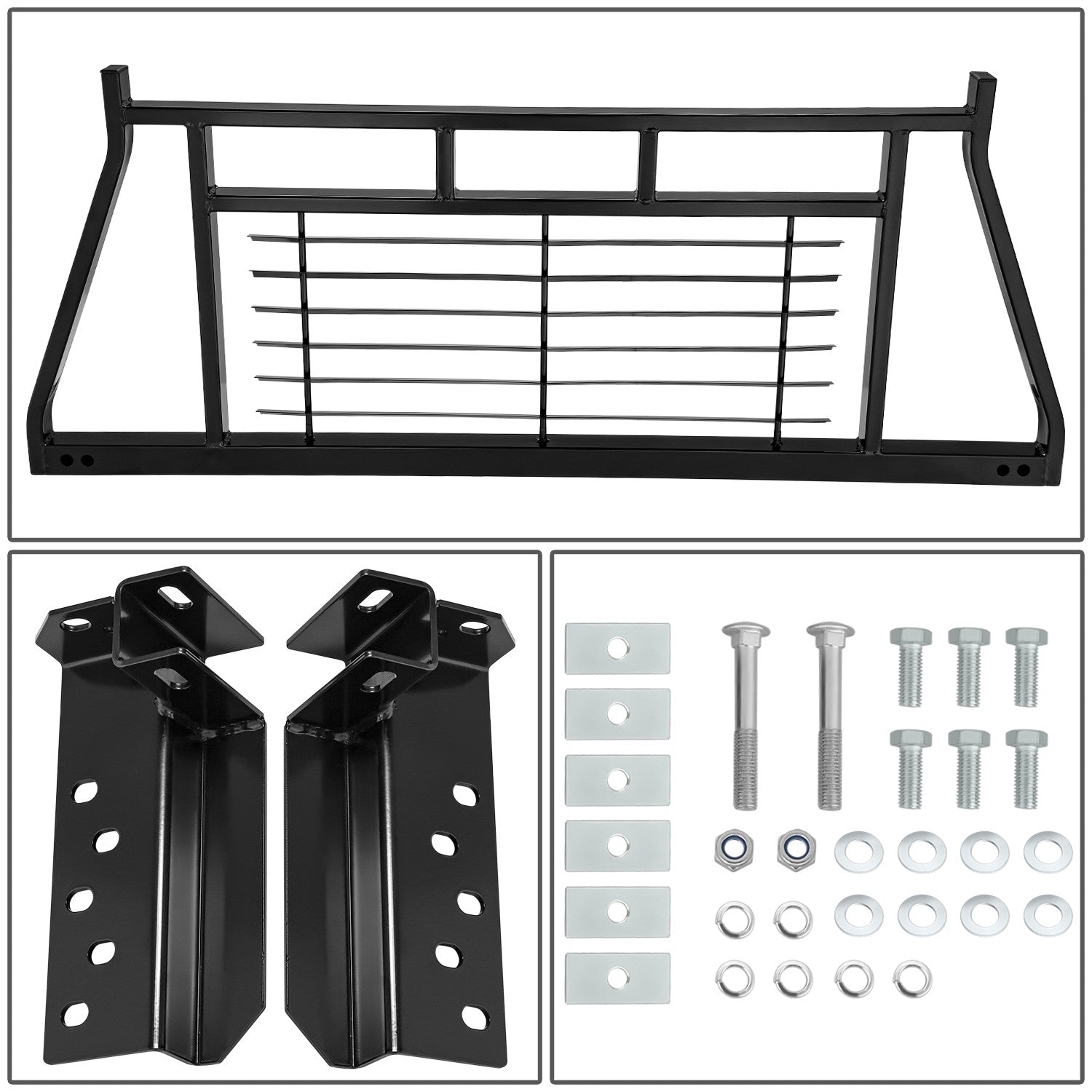 1 X 2 Inch Steel Tubing Headache Rack for 2005-2023 Toyota Tacoma Pickup Truck - Heavy Duty Rear Window Protection for Off-Road & Work Trucks