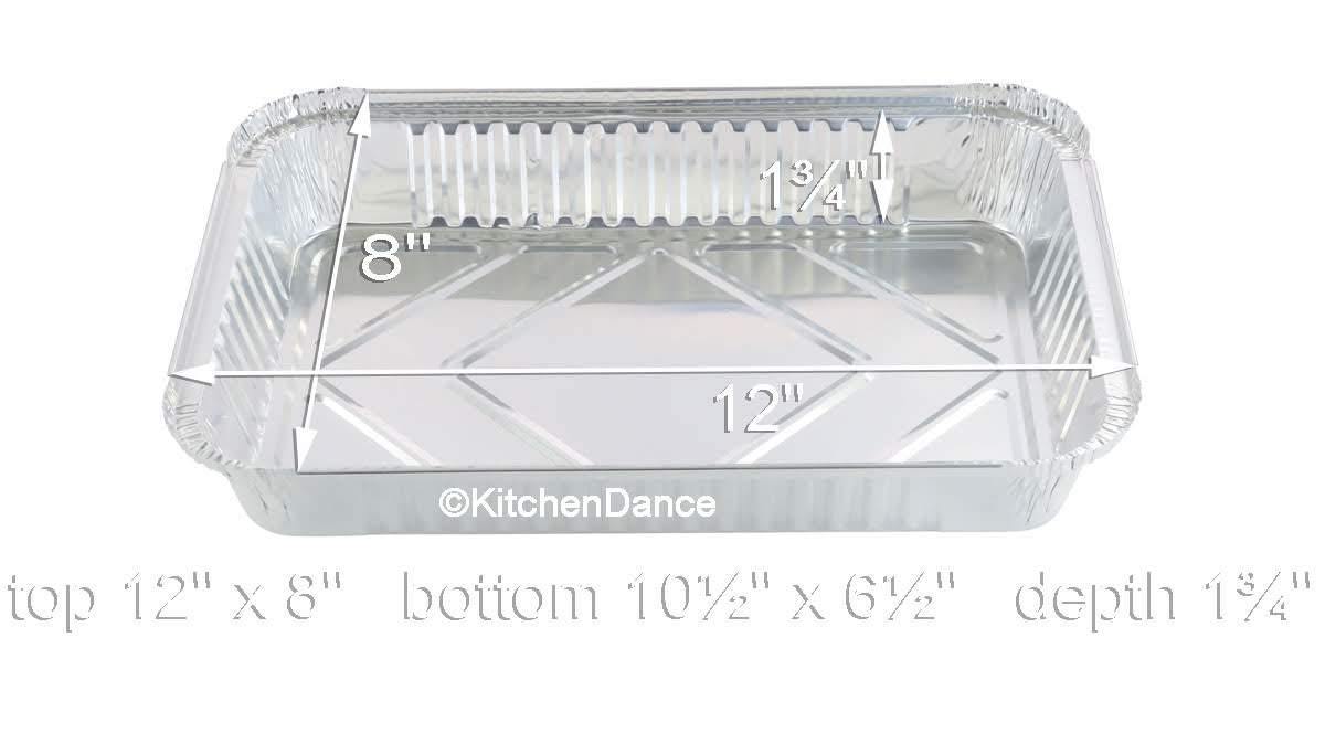 KitchenDance 4-Pound Disposable Black Aluminum Foil Baking Pan with Lid - Oblong Aluminum Foil Pans for Cooking, Storing & Meal Prep - Perfect for Home Kitchens, Restaurants & Catering (Pack of 200) - Ideal for Baking Casseroles, Storing Leftovers & Party Food Preparation