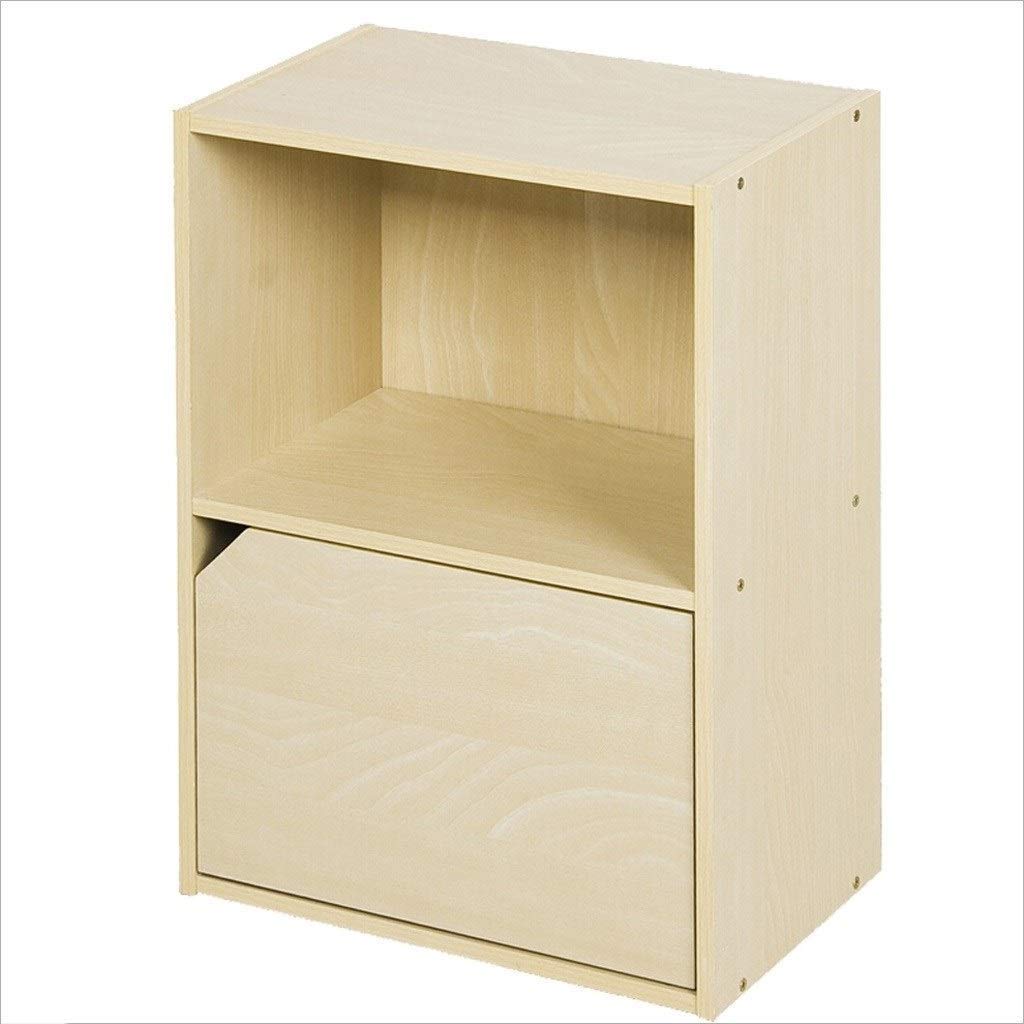 Liushop Minimalist Plaid Bookcase - Modern Floor Standing Bookshelf with Door & Long Combination Storage | Perfect for Living Room, Bedroom, or Home Office Organization