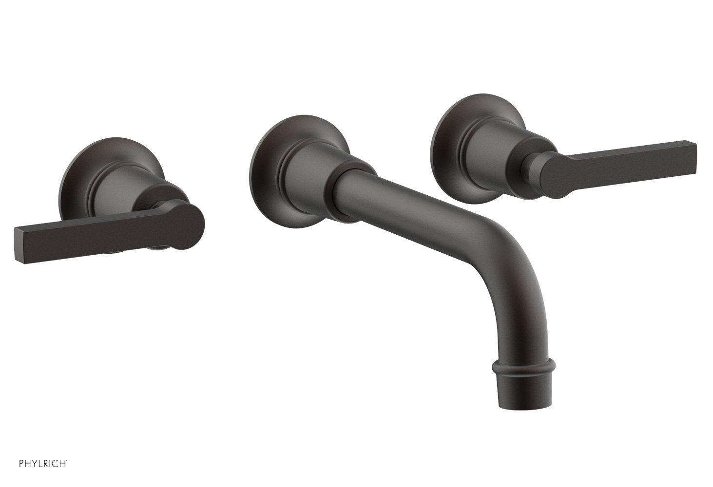 HEX MODERN Wall Mount Tub Faucet Set with Lever Handles - Model 501-59 - Perfect for Bathroom Renovation and Modern Home Decor
