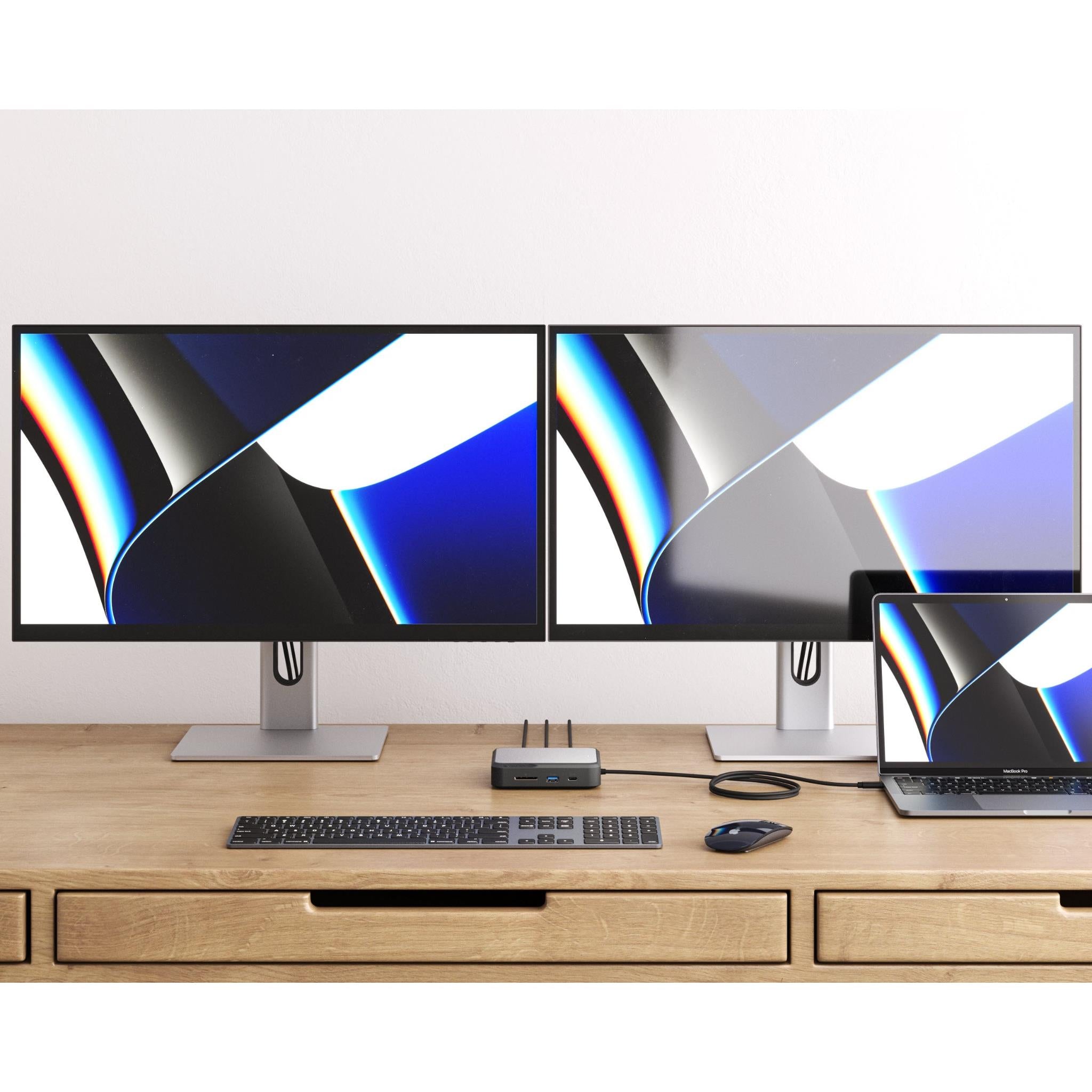 ALOGIC Dual DisplayPort 4K Universal Docking Station for Laptop - Compact USB-C Hub with Dual Monitor Support for MacBook, Windows PC - Perfect for Home Office & Gaming Setup