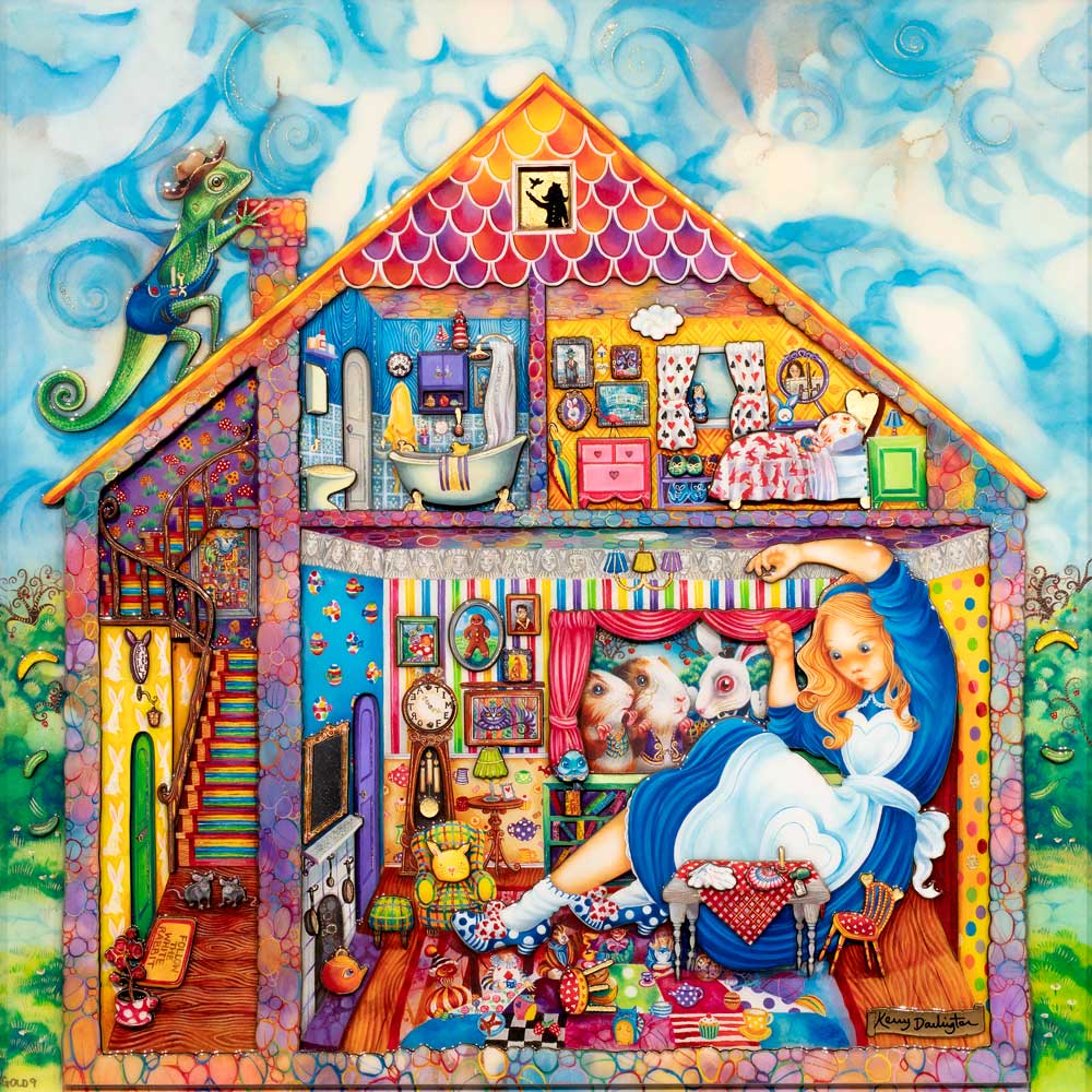Alice in Wonderland William Rabbit's House Gold Edition - Collectible Figurine for Home Decor & Gift
