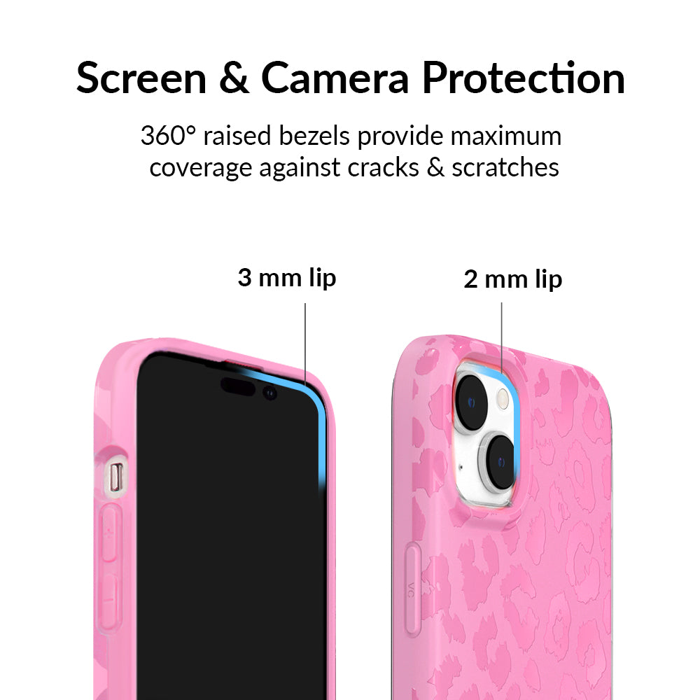 Hot Pink Leopard Print iPhone Case - Trendy Protective Cover for iPhone 13/14/15 - Perfect for Fashion Lovers & Everyday Use