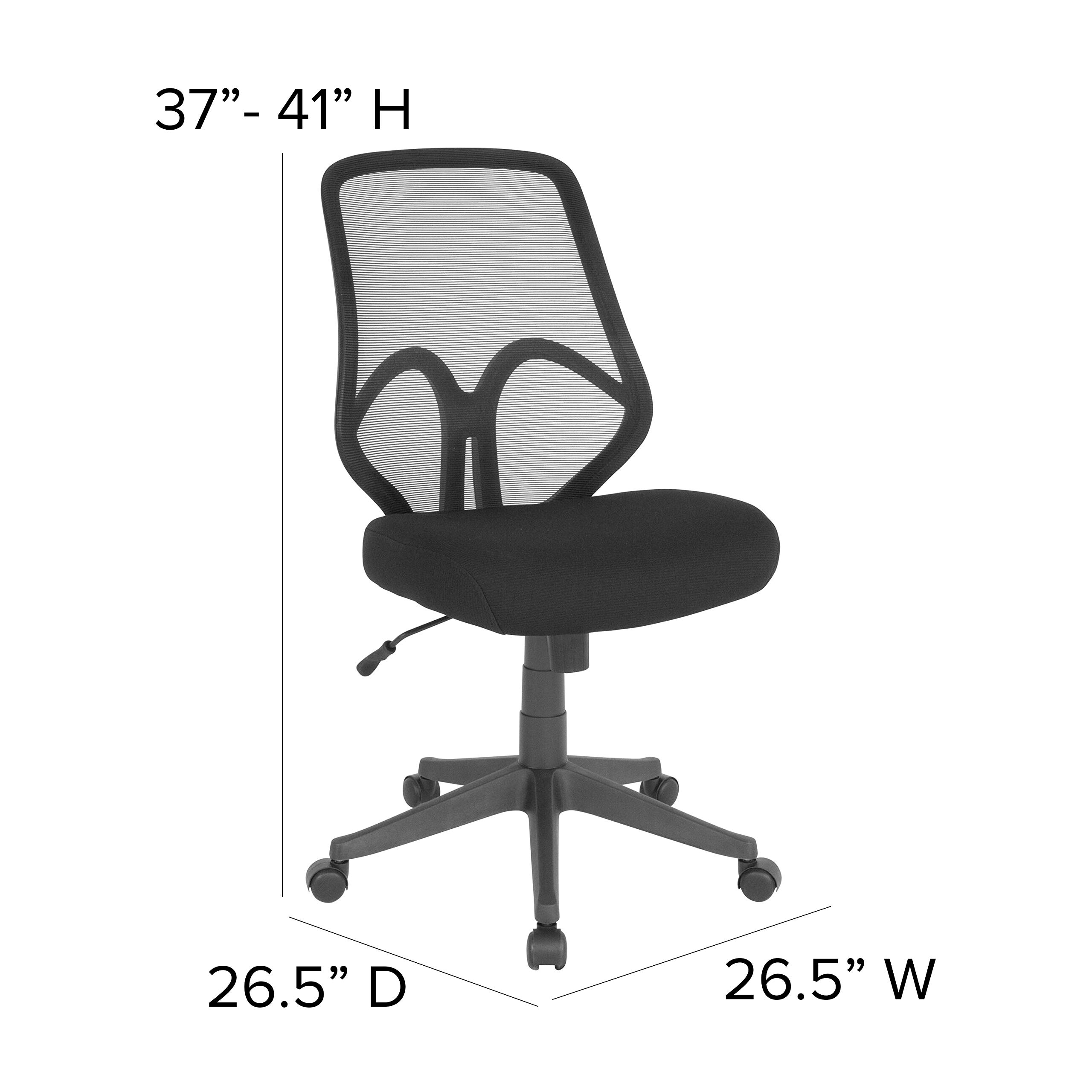 Ergonomic High Back Black Mesh Office Chair with Lumbar Support - Adjustable Swivel Task Chair for Home & Office Workspace, Gaming, and Long Hours Sitting Comfort