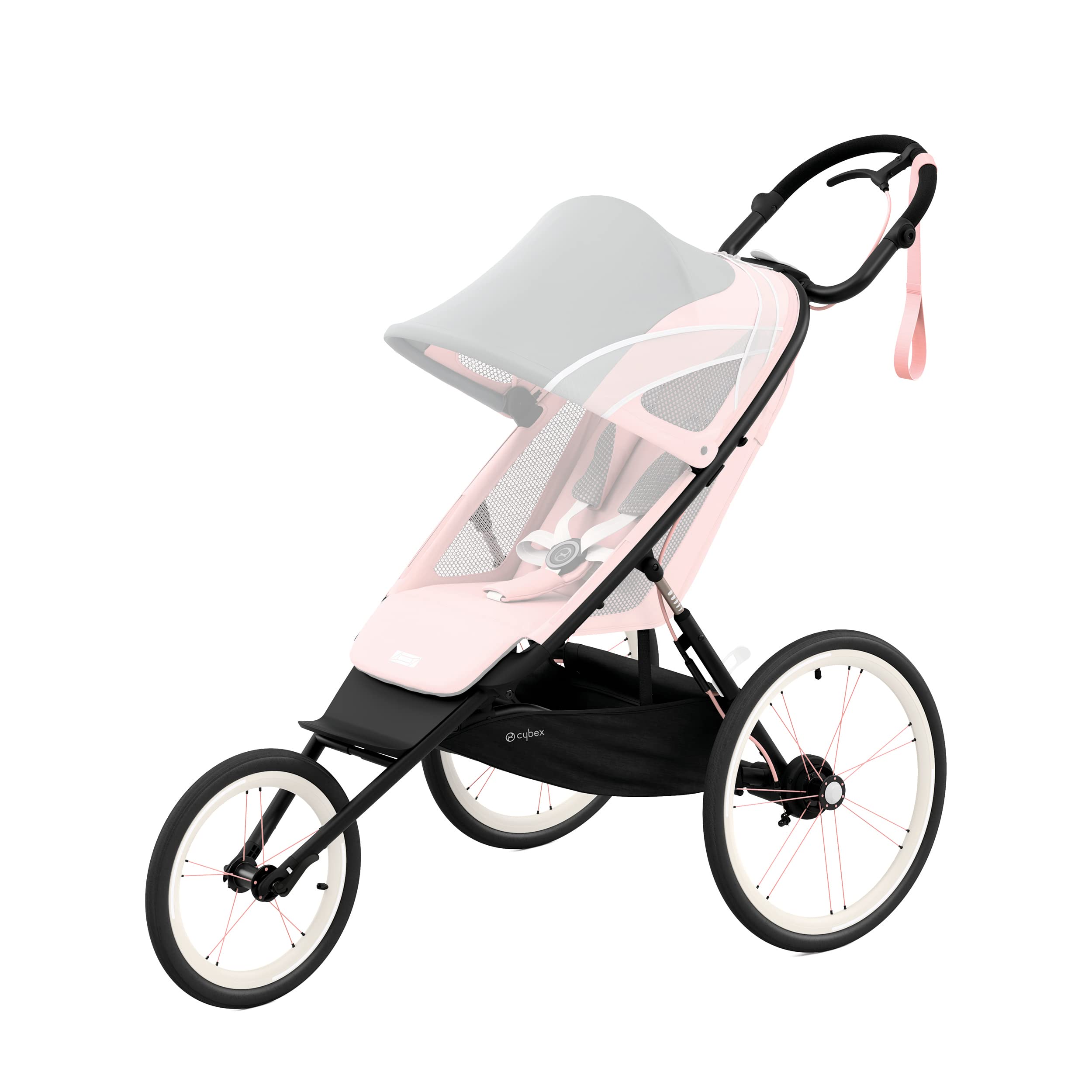 Cybex AVI Jogging Stroller Frame - Lightweight & Durable Black & Pink Design for Active Parents | Perfect for Running, Walking & Outdoor Adventures with Baby