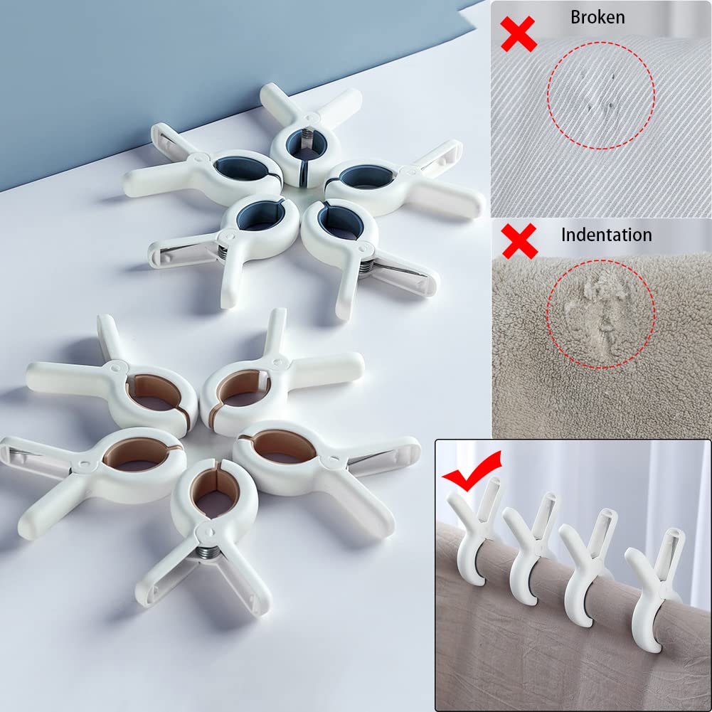 MIBICIRI 6Pcs Beach Towel Clips - Heavy Duty Plastic Clothes Pins for Pool, Beach Chairs, Quilts & Outdoor Laundry Drying - Secure Hold for Towels, Blankets & Fabrics (Sky Blue) - Perfect for Beach Trips, Poolside Lounging & Backyard Drying
