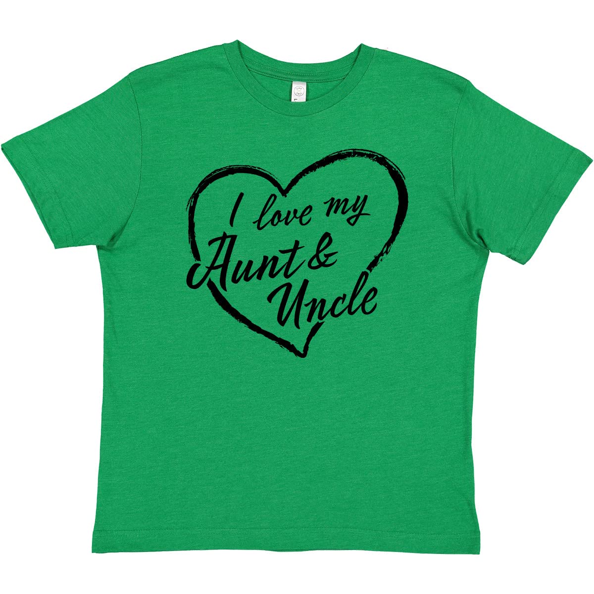 Inktastic I Love My Aunt and Uncle Black Chalk Heart Youth T-Shirt - Cute Graphic Tee for Nieces & Nephews - Perfect for Family Reunions, Birthdays & Casual Wear