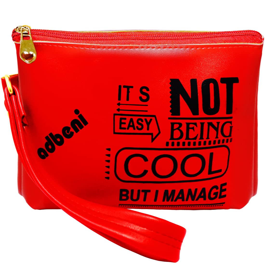Adbeni Small Makeup Bag for Women - Waterproof Travel Cosmetic Organizer, Multi-Functional Toiletry Pouch for Beach, Gym, Vacation & Daily Use (Red)