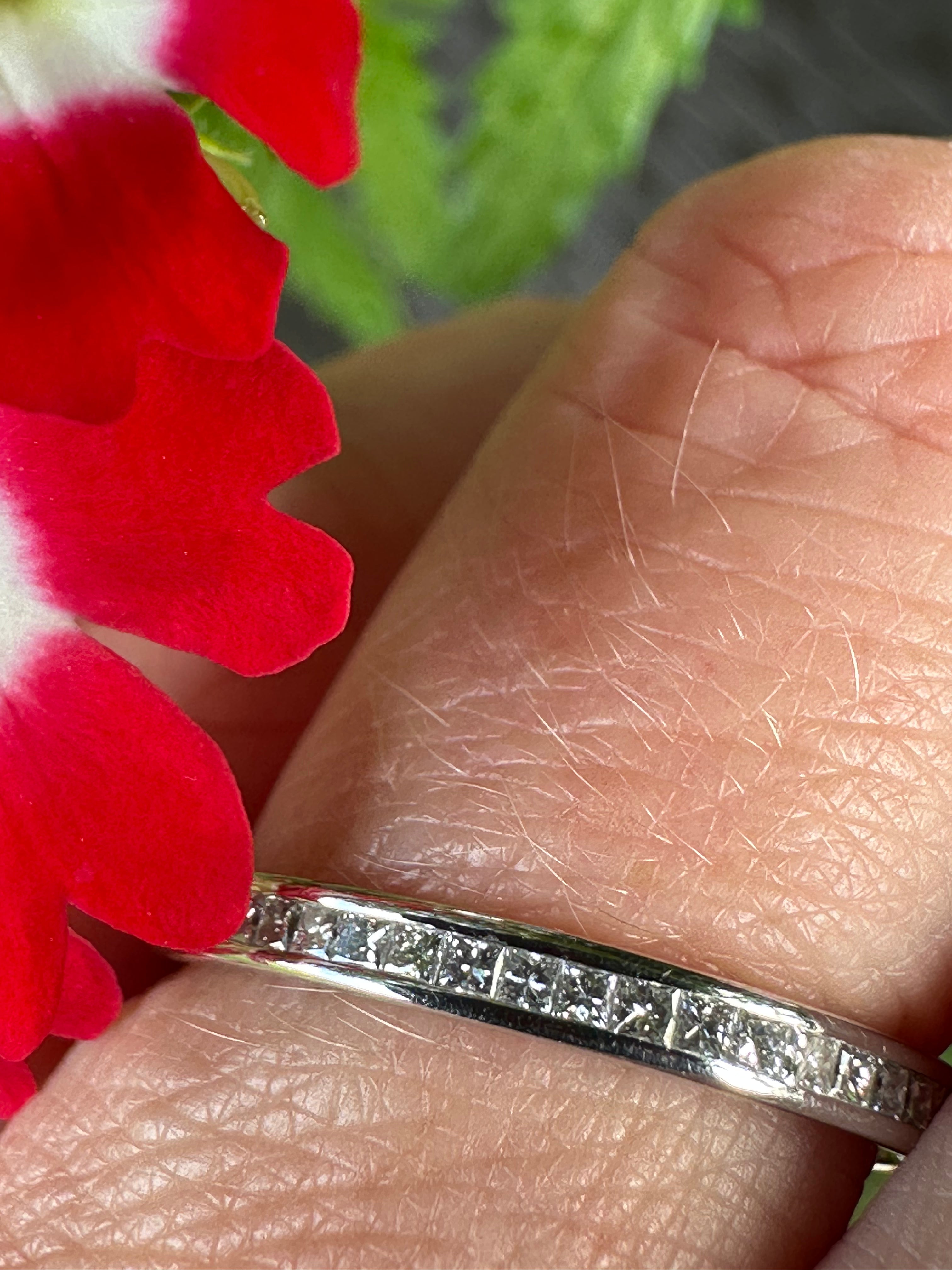 0.30ct Platinum Princess Cut Diamond Half Eternity Ring – Elegant Wedding Band for Brides & Anniversary Gifts