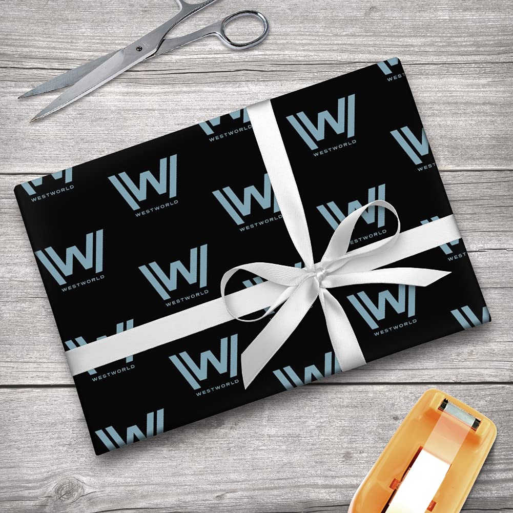 GRAPHICS & MORE Westworld Logo Gift Wrap Wrapping Paper Rolls - Premium Quality for Birthday, Christmas & Party Presents - Perfect for TV Show Fans & Sci-Fi Lovers