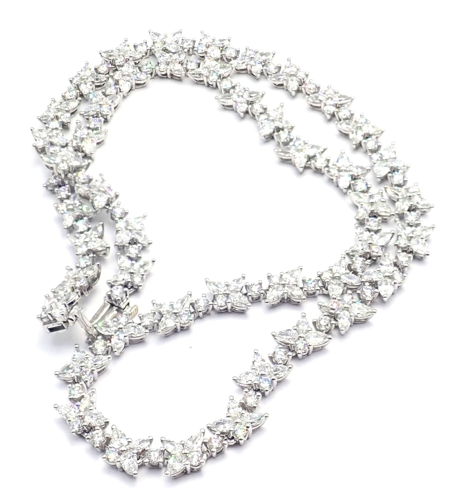Authentic Tiffany & Co Victoria Platinum 15.83ct Diamond Cluster Necklace | Luxury Diamond Jewelry for Women | Perfect for Weddings, Anniversaries & Special Occasions