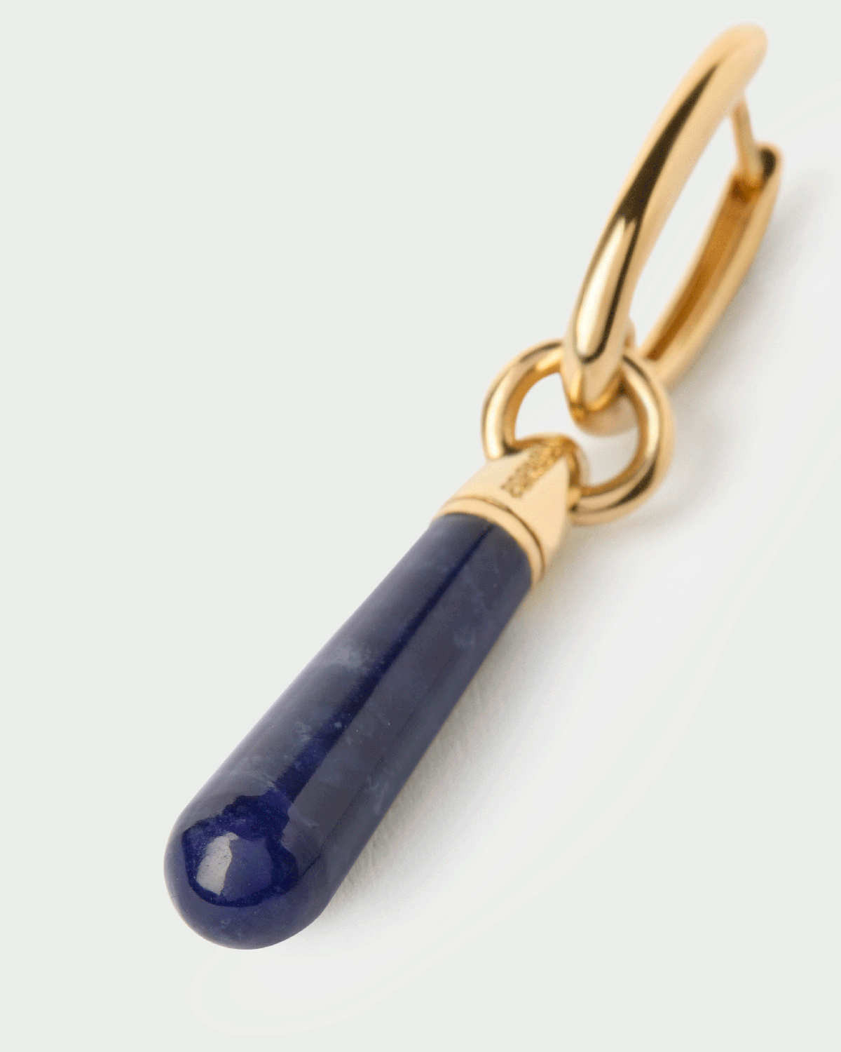 GRID Sodalite Large Jupiter Single Hoop Earrings - Blue Healing Crystal Jewelry for Women - Perfect for Yoga, Meditation & Spiritual Healing