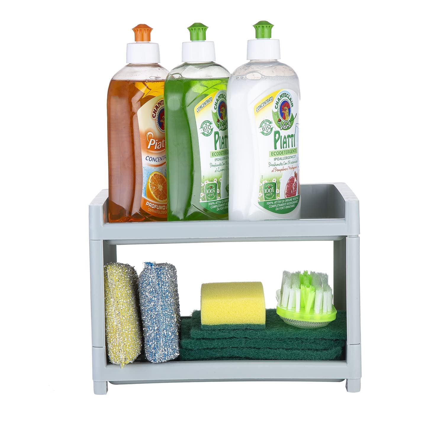 2-Tier Bathroom Organizer Countertop - Multi-Function Kitchen Cabinet Storage & Desk Organizer for Kitchen, Bathroom, Study & Office - Perfect for Small Space Organization & Clutter-Free Countertops