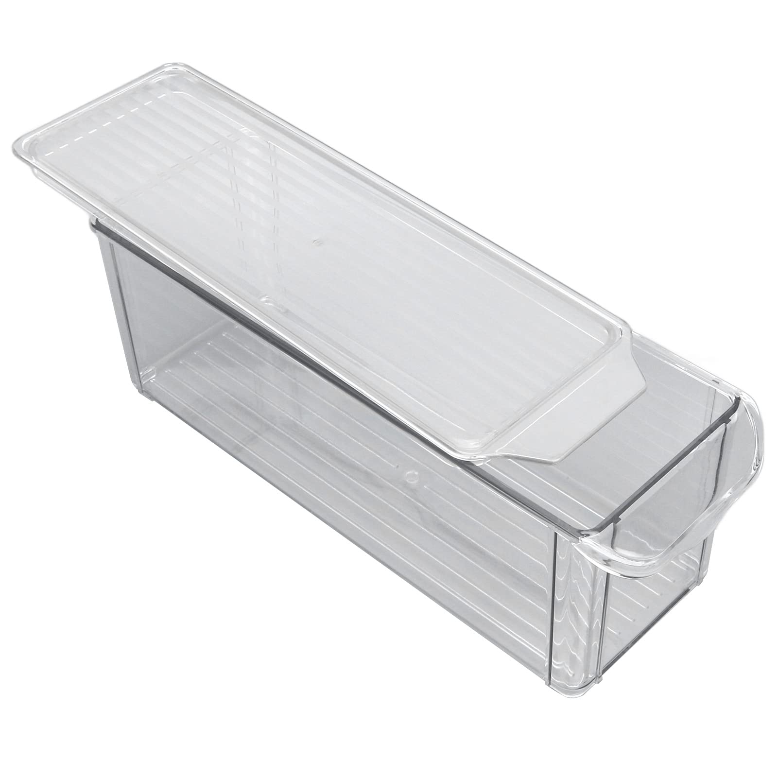 Delaman Clear Plastic Storage Bin - Large Capacity, Food Grade, Durable & Portable for Pantry Organization | Perfect for Kitchen, Bathroom, and Office Storage